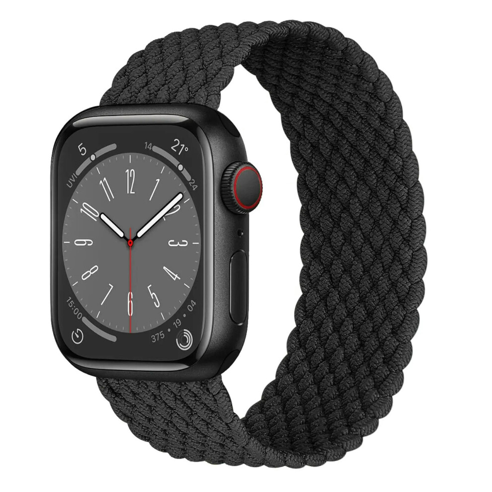 (Black, 38mm 40mm 41mm) Strap For Apple Watch Band 44mm 40mm 45mm 41mm 42mm 38mm 49mm braided solo loop Bracelet iWatch Series 9 8 7 se 6 5 4 3 Ultra