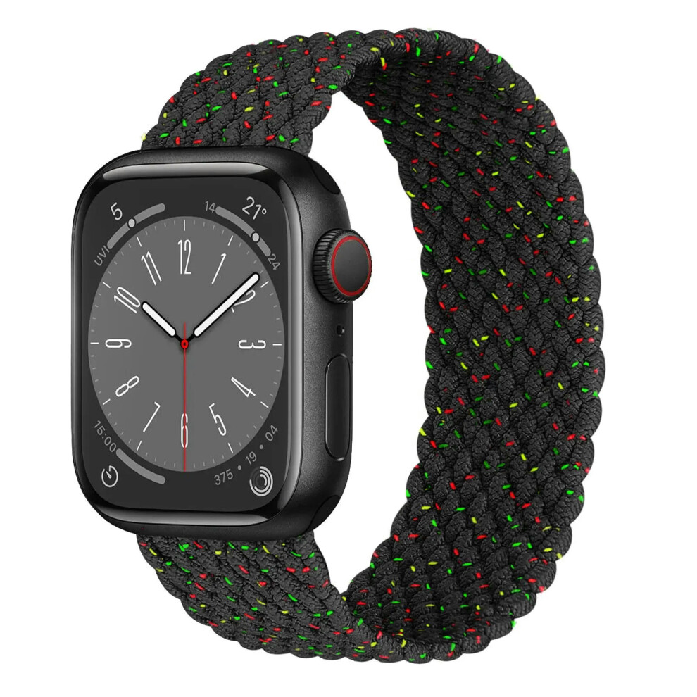 Photos - Watch Strap  Strap For Apple Watch Band 44mm 40mm 45mm 41mm 42mm 38mm 49mm braided solo loop Bracelet iWatc(Black Unity, 38mm 40mm 41mm)