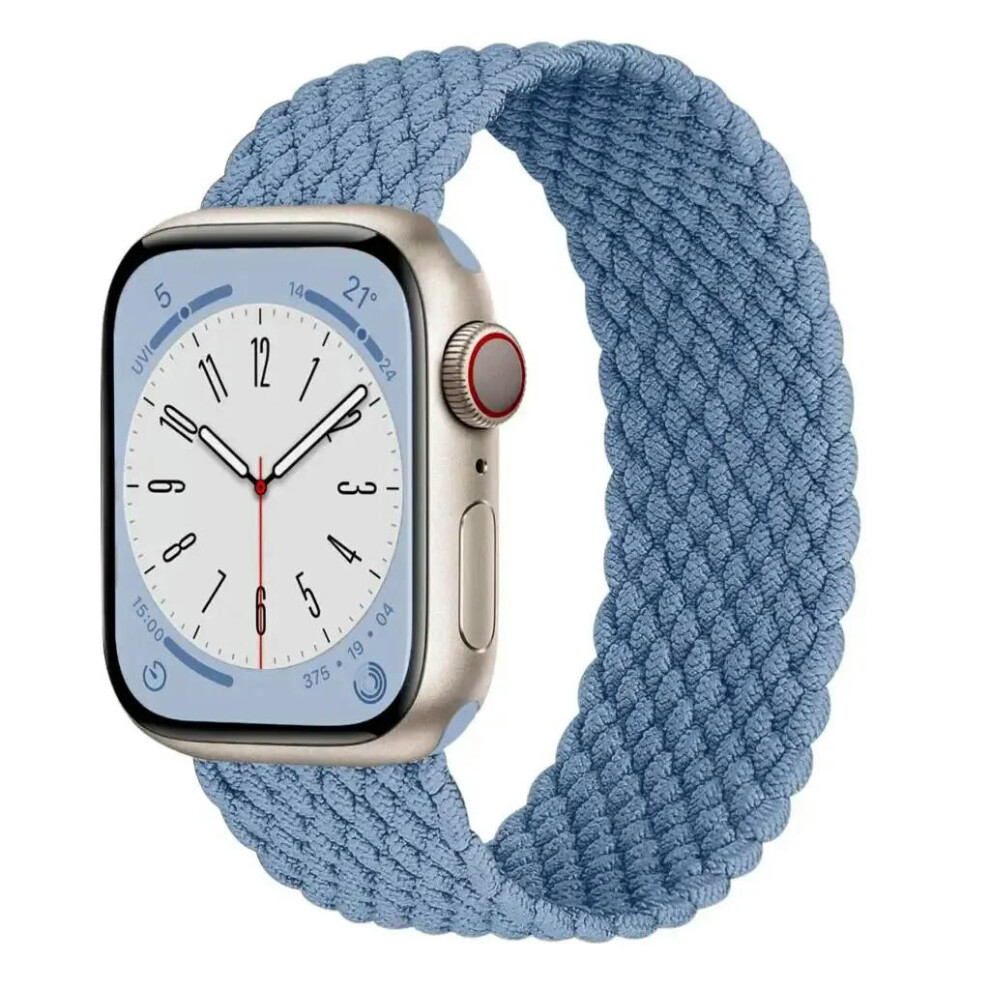 (Rock Cyan, 42mm 44mm 45mm 49mm) Strap For Apple Watch Band 44mm 40mm 45mm 41mm 42mm 38mm 49mm braided solo loop Bracelet iWatch Series 9 8 7 se 6 5 4