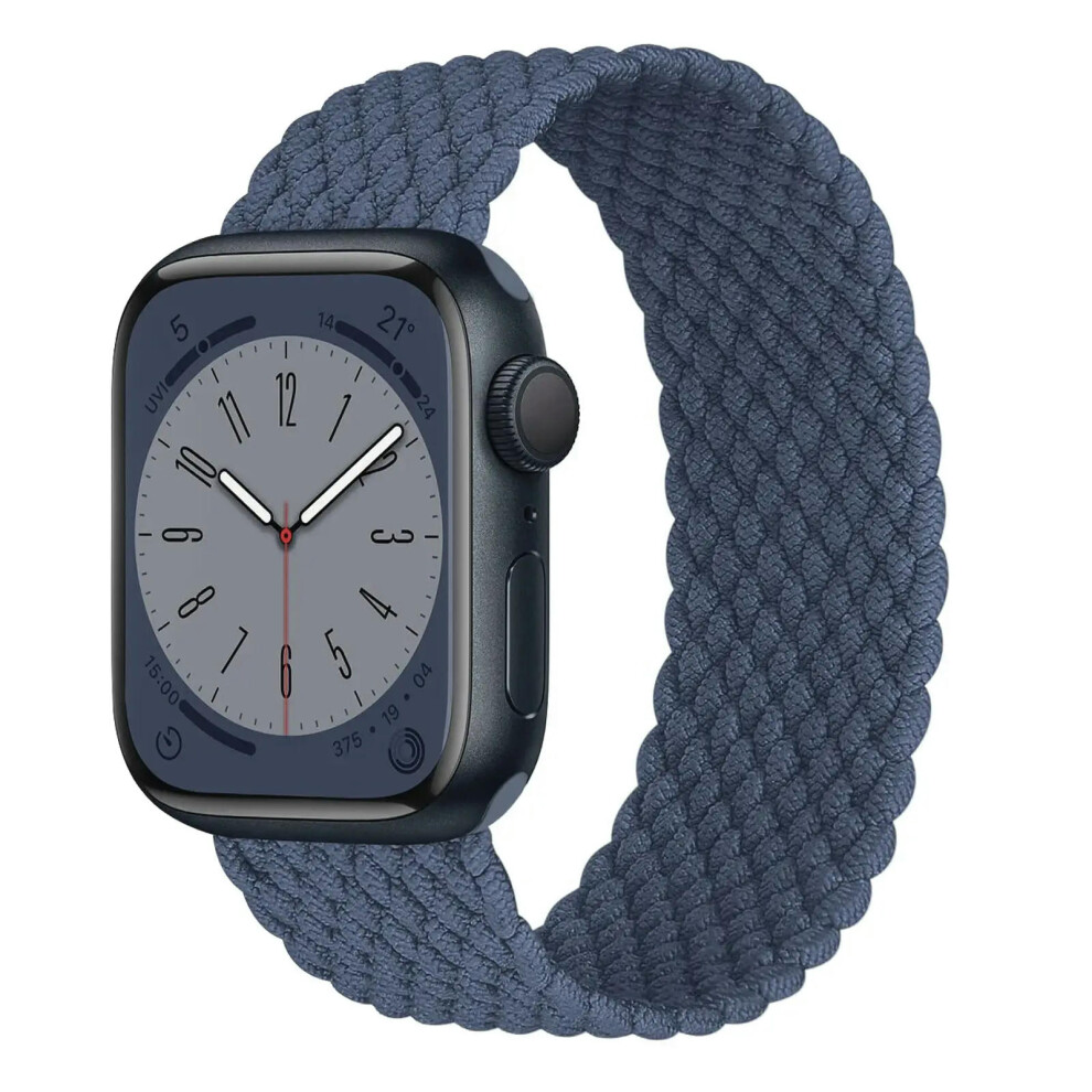 (Abyss blue, 38mm 40mm 41mm) Strap For Apple Watch Band 44mm 40mm 45mm 41mm 42mm 38mm 49mm braided solo loop Bracelet iWatch Series 9 8 7 se 6 5 4 3 U