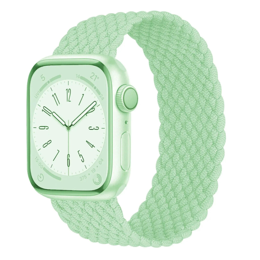 (Pistachio, 38mm 40mm 41mm) Strap For Apple Watch Band 44mm 40mm 45mm 41mm 42mm 38mm 49mm braided solo loop Bracelet iWatch Series 9 8 7 se 6 5 4 3 Ul