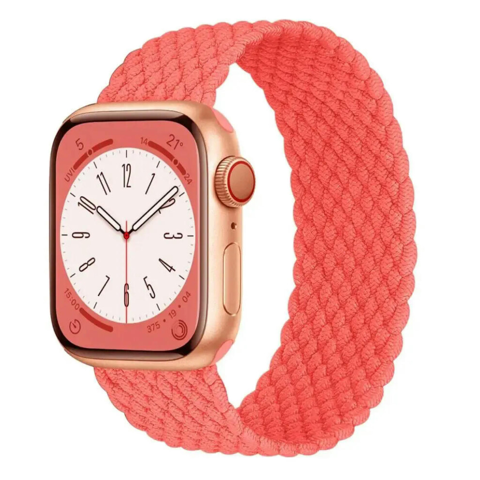 (Electric Orange, 42mm 44mm 45mm 49mm) Strap For Apple Watch Band 44mm 40mm 45mm 41mm 42mm 38mm 49mm braided solo loop Bracelet iWatch Series 9 8 7 se