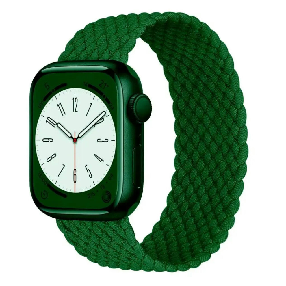 (Ink green, 42mm 44mm 45mm 49mm) Strap For Apple Watch Band 44mm 40mm 45mm 41mm 42mm 38mm 49mm braided solo loop Bracelet iWatch Series 9 8 7 se 6 5 4