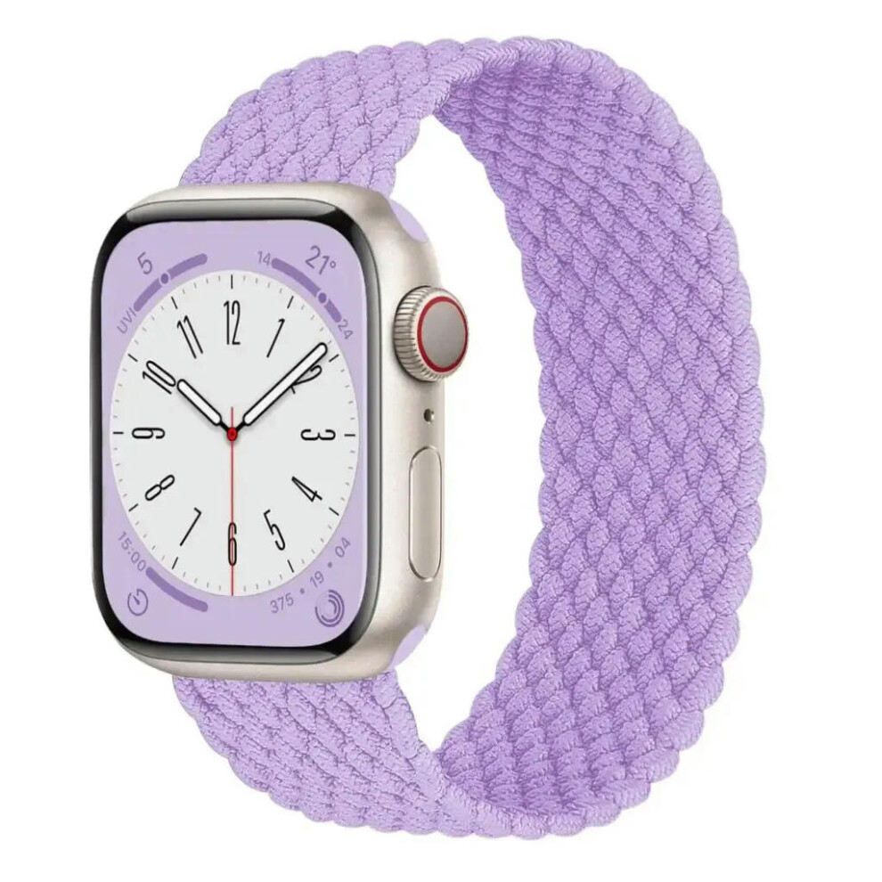 (lavender, 42mm 44mm 45mm 49mm) Strap For Apple Watch Band 44mm 40mm 45mm 41mm 42mm 38mm 49mm braided solo loop Bracelet iWatch Series 9 8 7 se 6 5 4