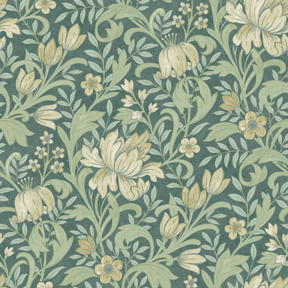(Green) Marian Floral Wallpaper World Of Wallpaper 5411012515737