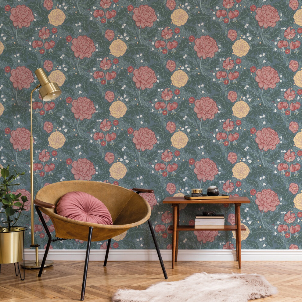 (Blue) Ekbacka Camille Floral Wallpaper Galerie 5901638003836