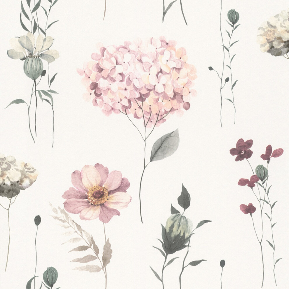 Kids' World Floral Wallpaper Rasch 300642 Pink/Green Rasch-Paperhangings