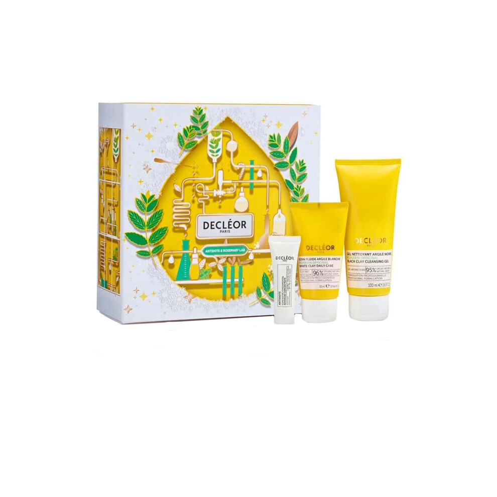 Decleor Antidote& Rosemary Collection-Serum 10ml Moist Fluid 50ml,Cleansing Gel 100ml