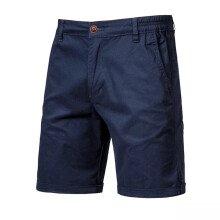 (Navy, 38) Mens Half Chino Cotton Regular Fit Pants Casual Summer Beach Pants Shorts AF