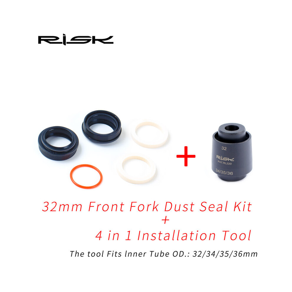 (32MM kit with tool) Bicycle Front Fork Dust Seal 32mm 34 35 36mm Dust Seal Foam Ring for Fox/Rockshox/Magura/X-fusion/Manitou Fork Repair Kits Parts