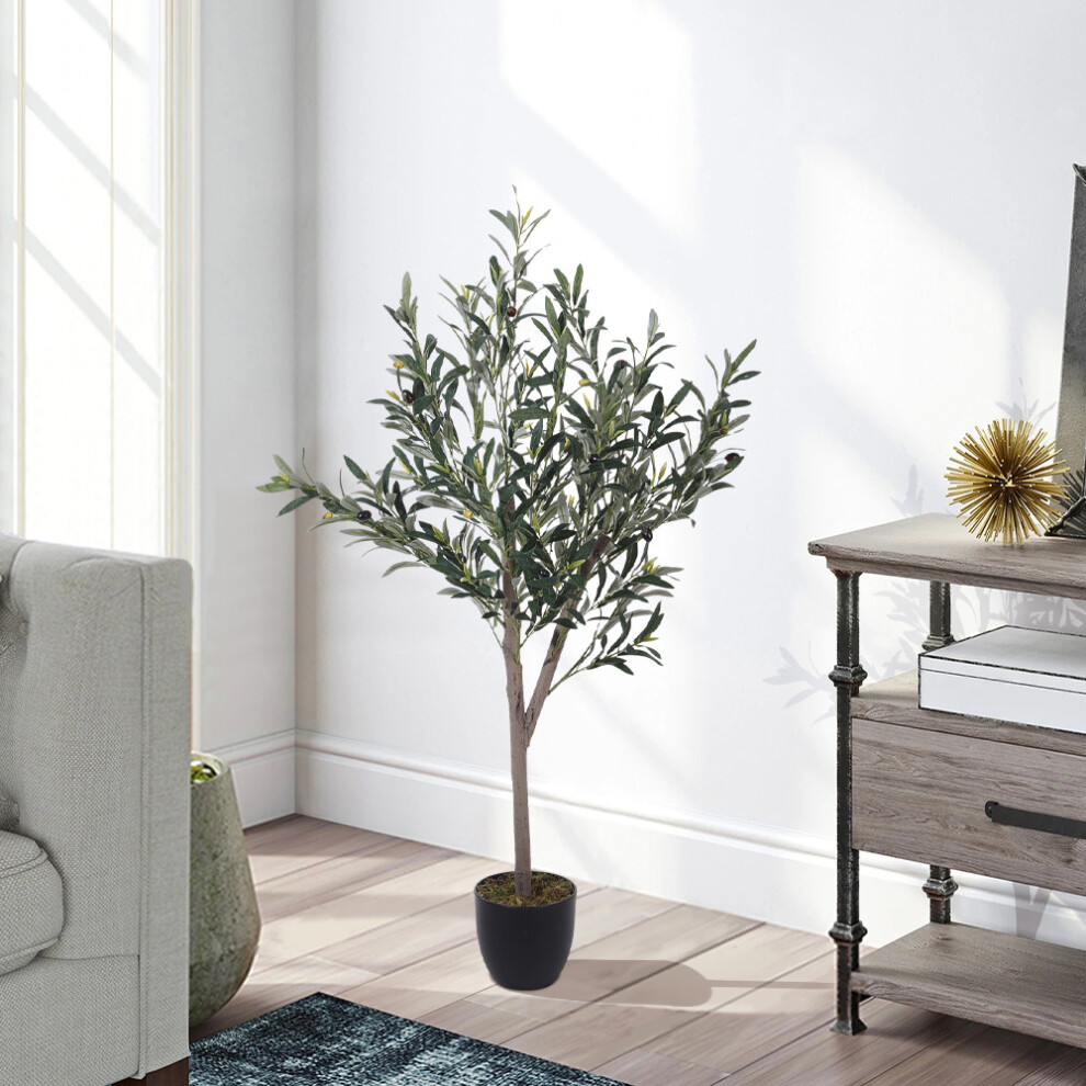 120cm H Artificial Two Branches Olive Tree Decorative Plant