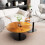 Round Coffee Table Glass End Side Table Set of 2 Accent Table 4