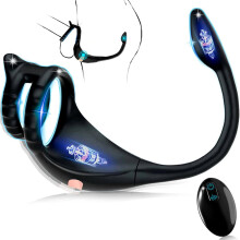 Vibrating penis ring anal sex toys for men, sex toy remote control