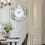 (Silver) Crushed Diamond Mirrored Wall Mirror Clock 1