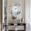 (Silver) Crushed Diamond Mirrored Wall Mirror Clock 4