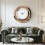 (Brown) Crushed Diamond Mirrored Wall Mirror Clock 1