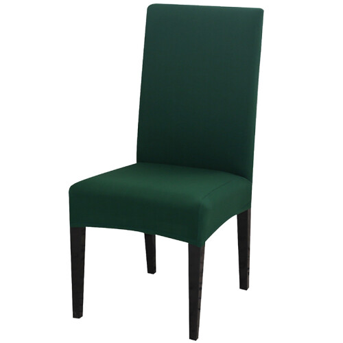 (Dark Green, 4Pcs) Stretchable Spandex Dining Chair Cover - Easy to Install and Clean