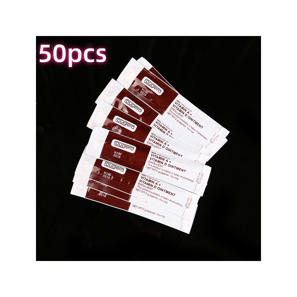 Flemye (50Pcs) Tattoo Eyebrow Lip Repair Aftercare Vitamin Ointment Anti Scar Healing Gel Cream