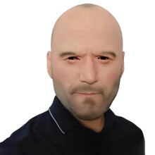 (x15069) Realistic Bald Man Mask,Full Head Headgear,Movie Cosplay Costume Prop