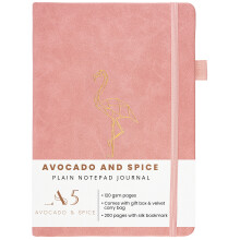 Drawing Pad A5 Plain Paper Notebook by Avocado and Spice? with Gift Box & Velvet Bag - A5 Plain Notebook - Travel Journal Notebook Sketchbook A5 -