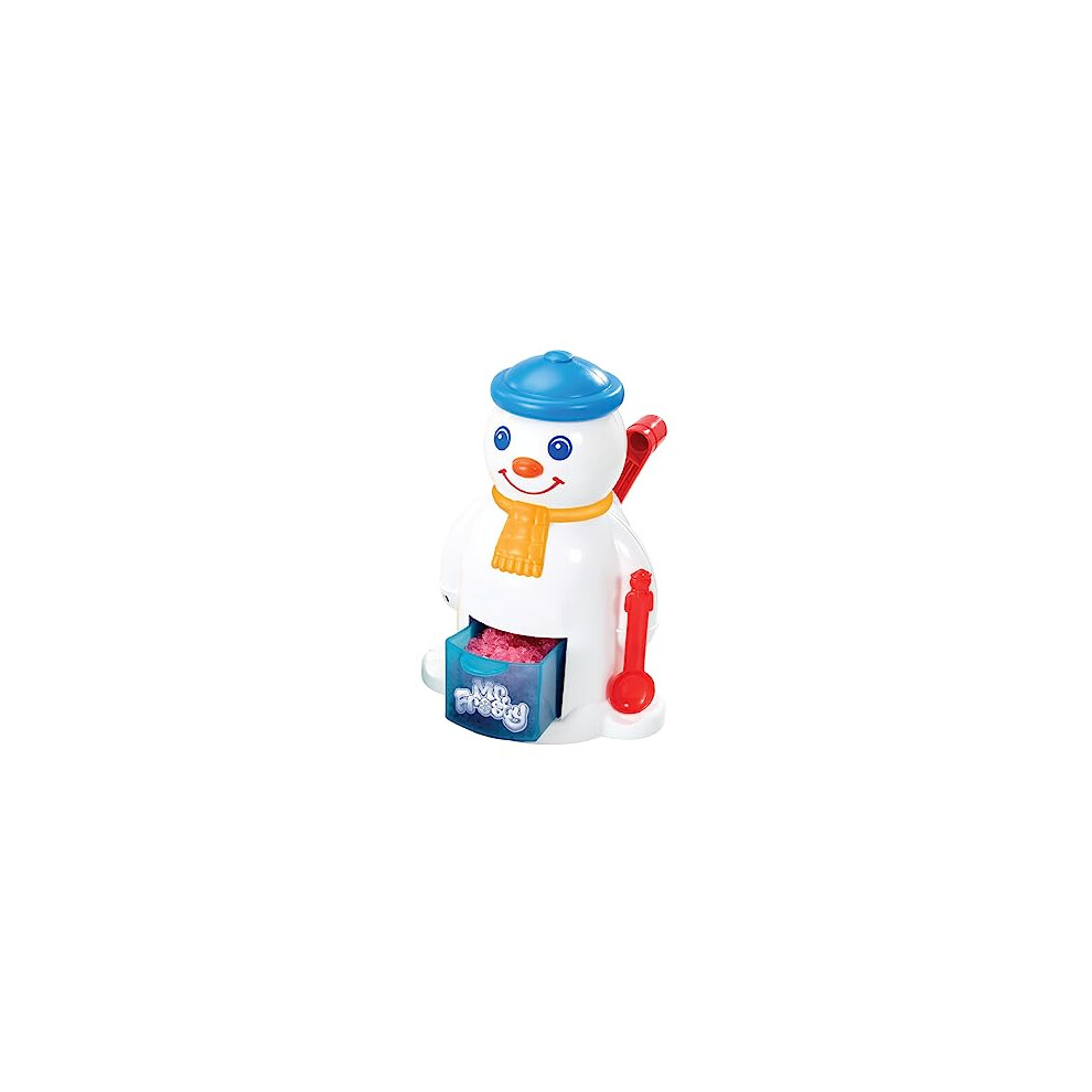 Mr Frosty The Ice Crunchy Maker, Retro Plastic Snowman Shaped Toy Machine for Kids with Ice Cube Mould and Shape Tray to Create Slushies, Ice Lollies,