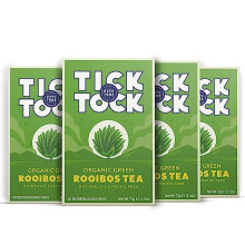 Tick Tock Green Rooibos Tea | Caffeine-Free Tea | Pack of 4x 40 Tea Bags (160 Teabags) | Naturally Sweet Herbal Tea | Biodegradable Tea Bags | Rooibos