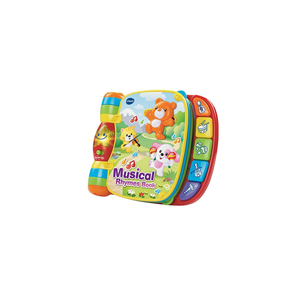 Vtech Baby Musical Rhymes Book, Nursery Rhyme Book With 2 Modes Of Play, Baby Sensory Toy With Music, Lights And Sound, Baby Book For Language Skills