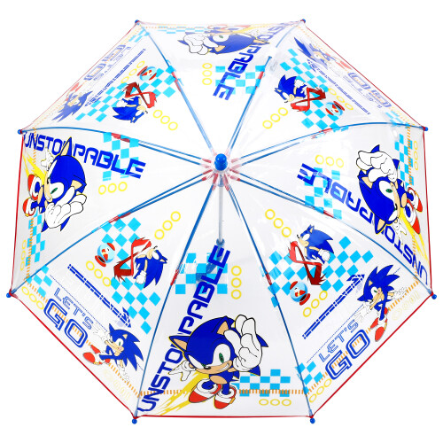 Sonic The Hedgehog Sonic The Hedgehog Clear Dome Umbrella Childrens Let's Go Unstopable 1