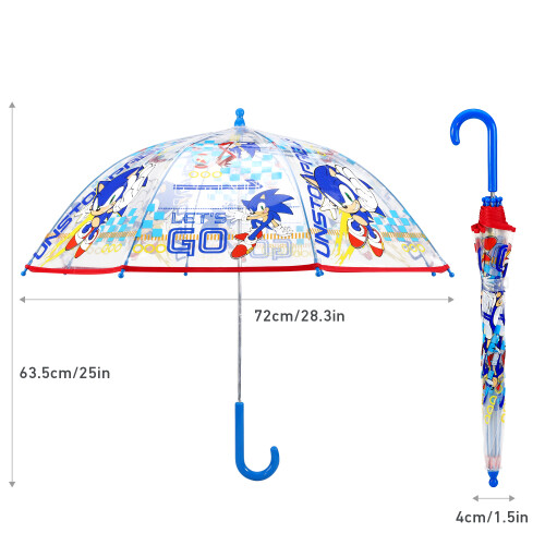 Sonic The Hedgehog Sonic The Hedgehog Clear Dome Umbrella Childrens Let's Go Unstopable 2
