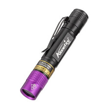 Alonefire SV62 Mini 3W 365nm UV Flashlight - Ultra-Compact Black Light for Minerals, Pet Urine, Money Detection (AAA Battery Included)
