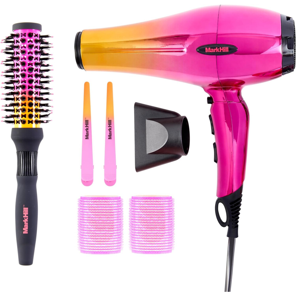 (Perfect Blow Dry Kit) The Hair Glam Kit - Hair Straightener, 2000W Hairdryer and Paddle Brush Set