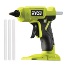 RYOBI - 18V ONE+ liimapistooli - lämpenee 3 min - lämpenemisen ilmaisin - halk. tikkuja 12 mm - 3 liimalla - RGLU18-0