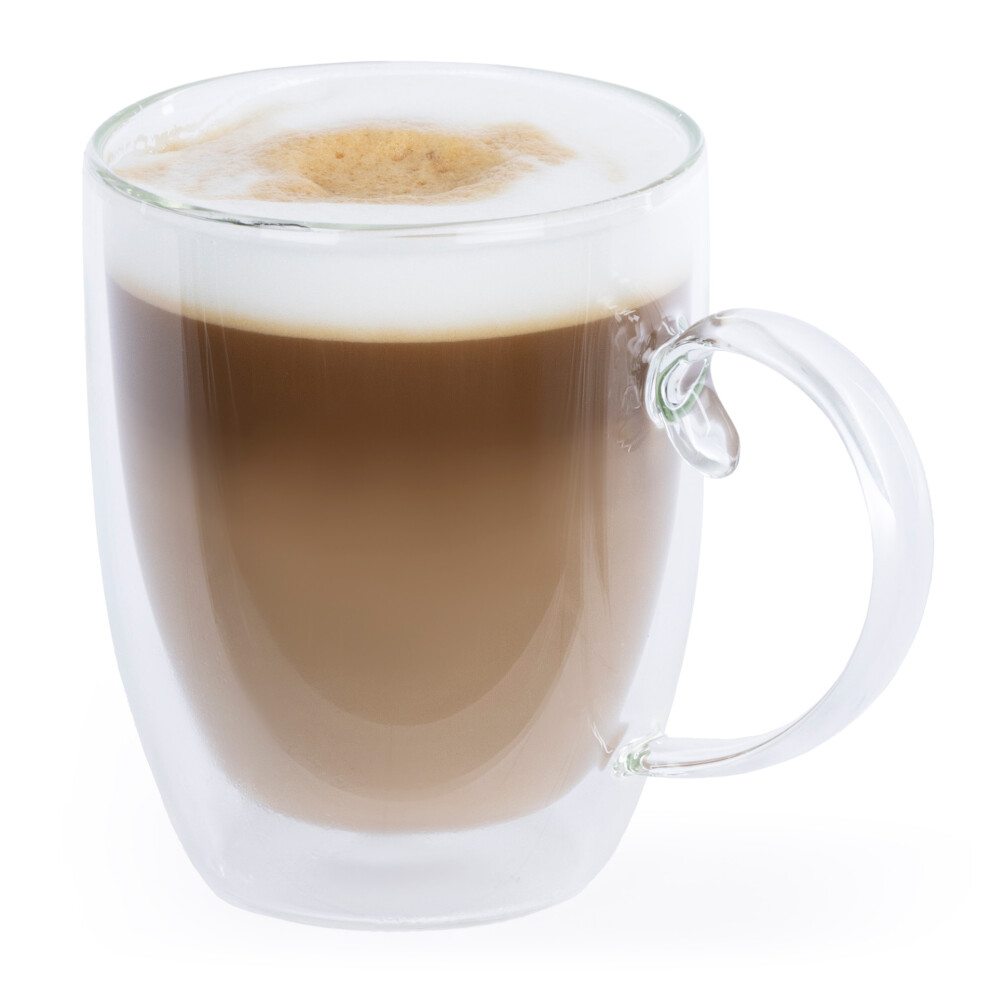 500ML Double Walled Coffee Mug - Insulated Thermo Glass