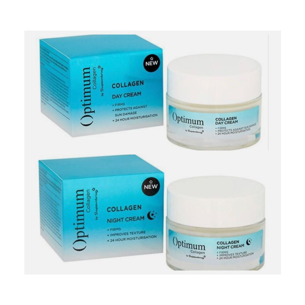 Superdrug Cream Optimum Collagen Day And Night 50Ml Bundle Set Of 2