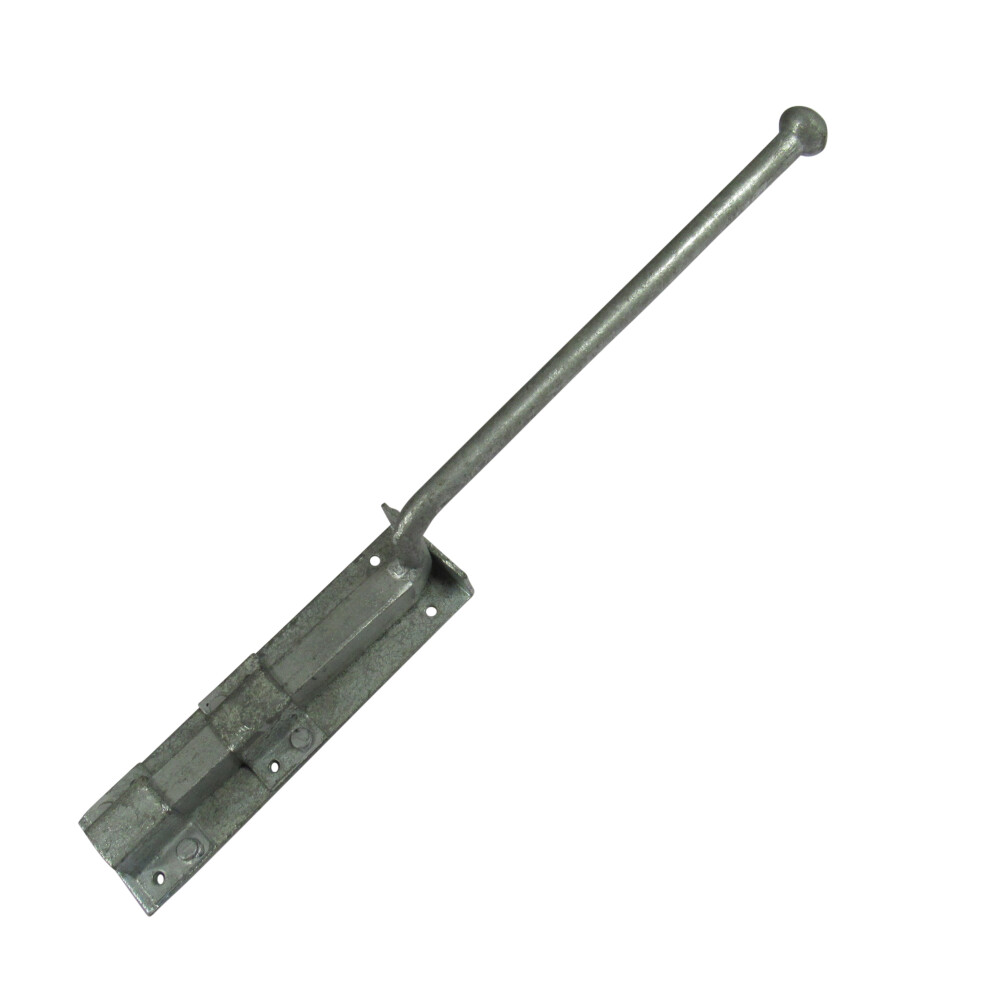 (12", Silver (Galvanize)) Monkey Tail Drop Down Bolt (Heavy Duty Gate Door)