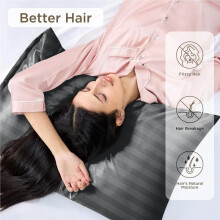 (Pillowcase Pair: 50 x 75 CM, Charcoal) Stripe Duvet Quilt Cover Set OR Pillowcases Pair