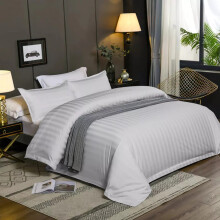 (Super King: 260 x 220 CM, Silver) Stripe Duvet Quilt Cover Set OR Pillowcases Pair