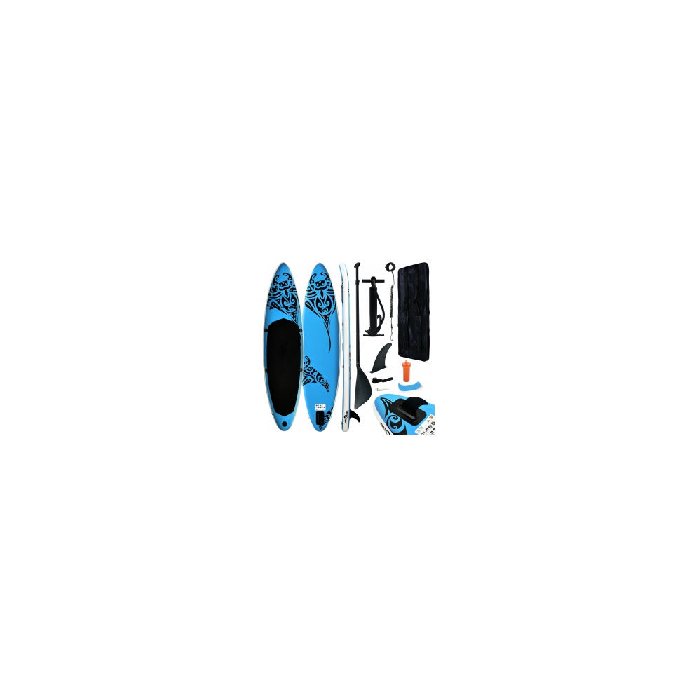 vidaXL Inflatable Stand Up Paddleboard Set Blue SUP Paddleboard Surfboard
