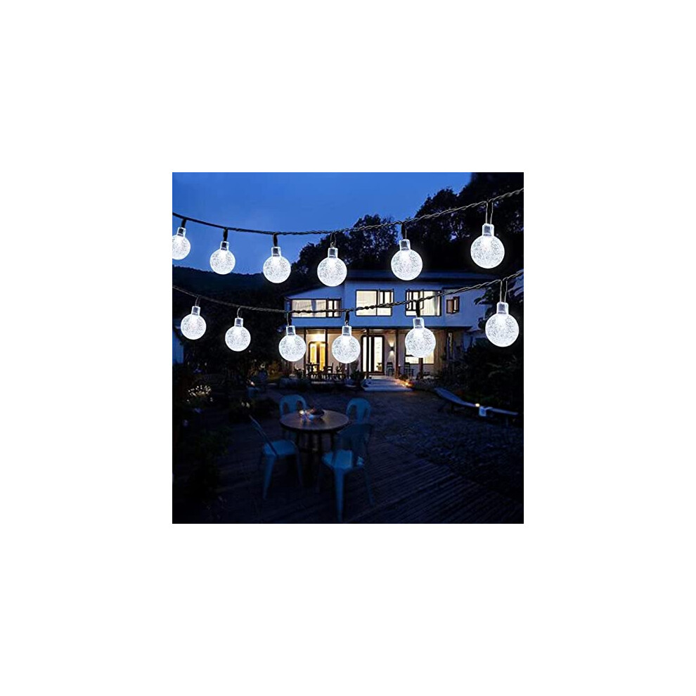 Lezonic Solar Garden Lights Waterproof, 5M 30LED Solar String Lights, 8 Modes Globe Fairy Lights for Indoor/Outdoor, Garden Patio Lawn Yard Home Party