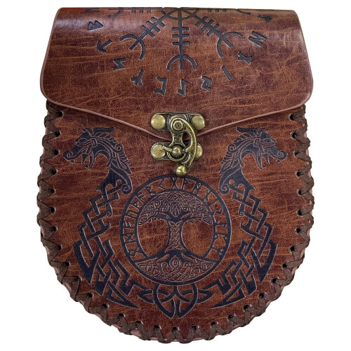 HiiFeuer Nordic Embossed Belt Bag Retro Medieval Faux Leather Side Pack Vintage Portable Belt Pouch for LARP Ren Faire Dragon on OnBuy