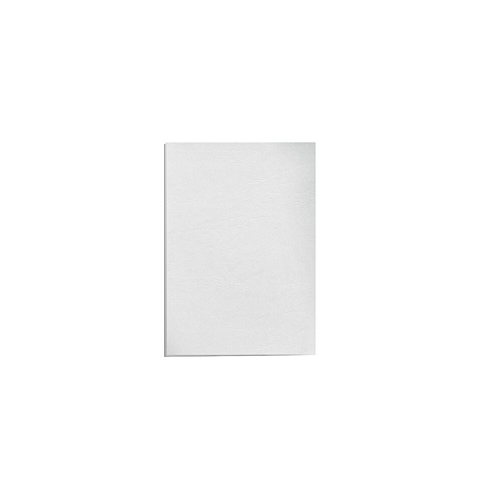 Fellowes A4 100 Percent Recyclable Leatherboard Binding Covers, Heavyweight, 250 gsm Presentation Covers, FSC, White, Pack of 25, 5373602