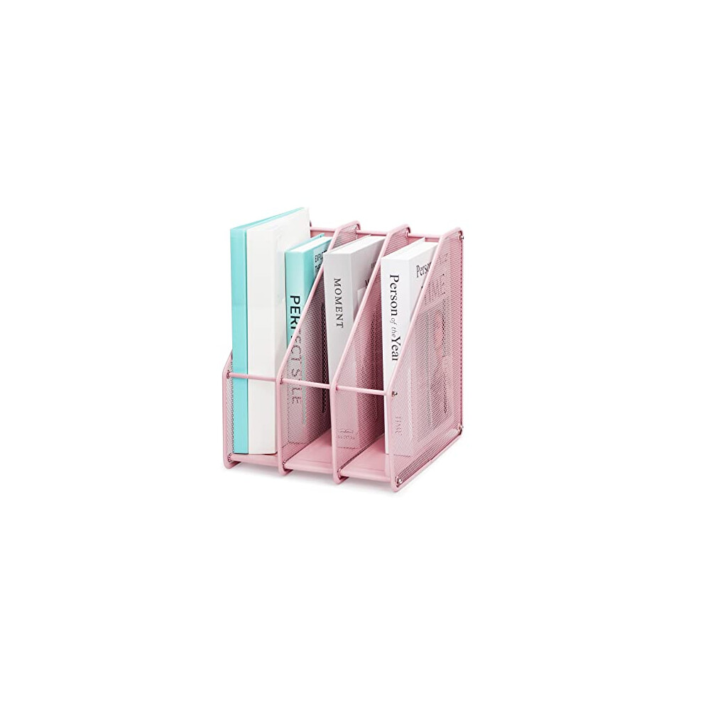 EXERZ Magazine Holder Triple Rack, Mesh Metal - 3 Compartments Documents/Notebooks/Folder/Organiser-image-OPC-PF26HWB-NEW