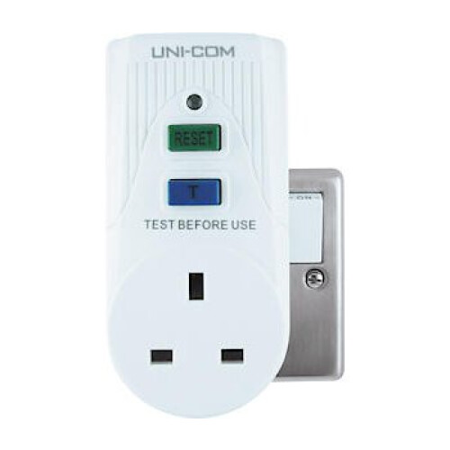 PLUG IN 13A RCD CIRCUIT BREAKER POWER SAFETY SOCKET TEST RESET SWITCH