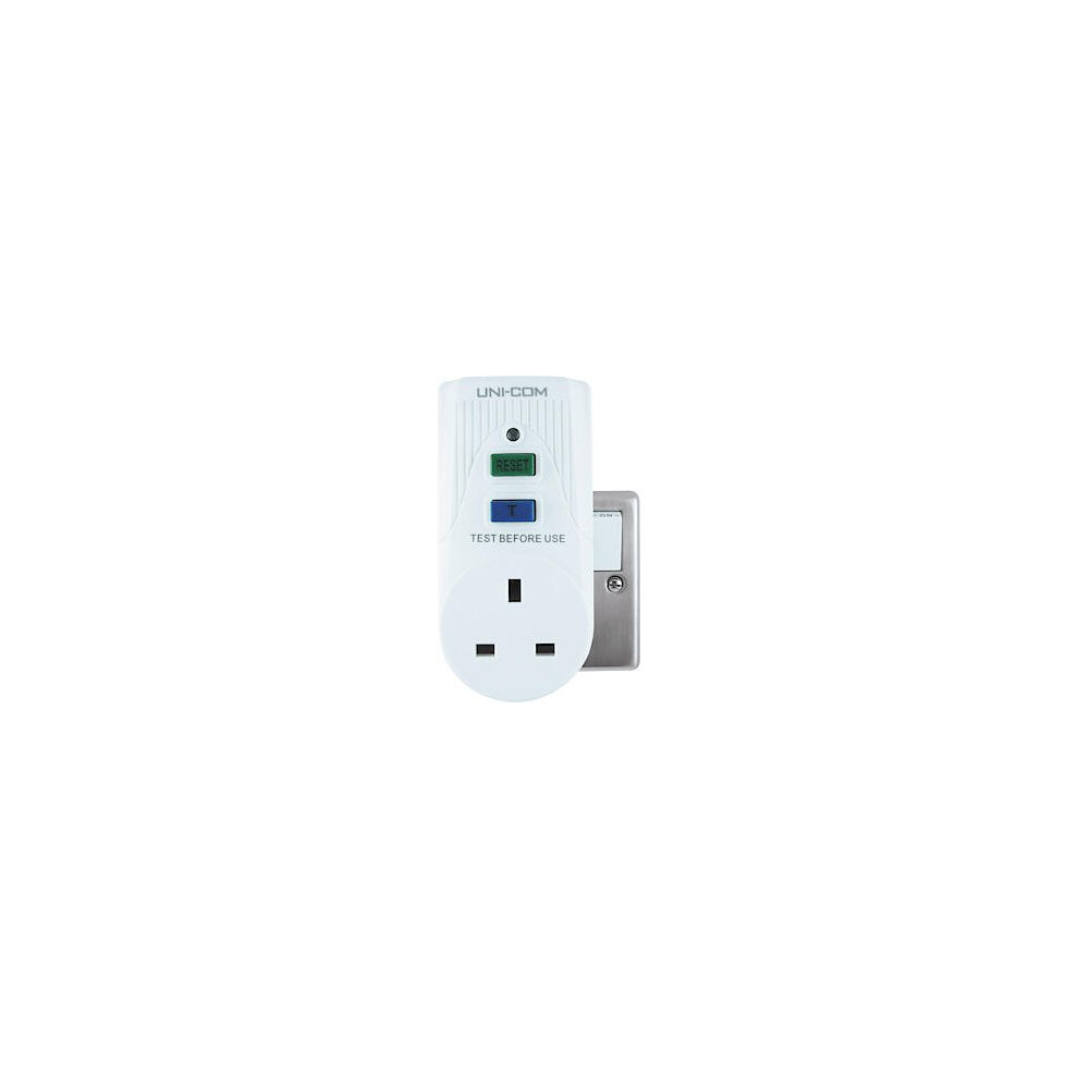 PLUG IN 13A RCD CIRCUIT BREAKER POWER SAFETY SOCKET TEST RESET SWITCH