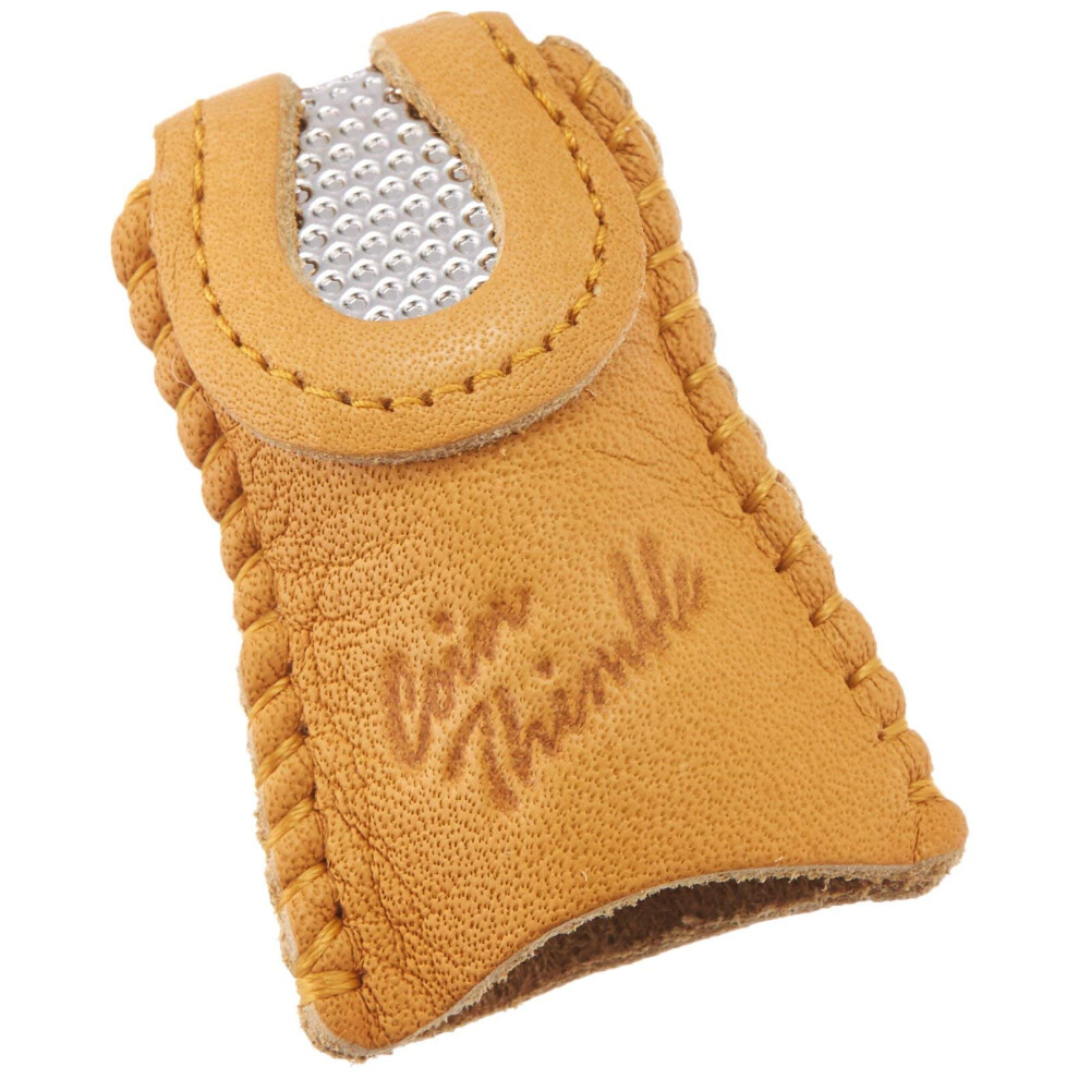 Clover Double Sided Thimble, Leather, Brown, 1