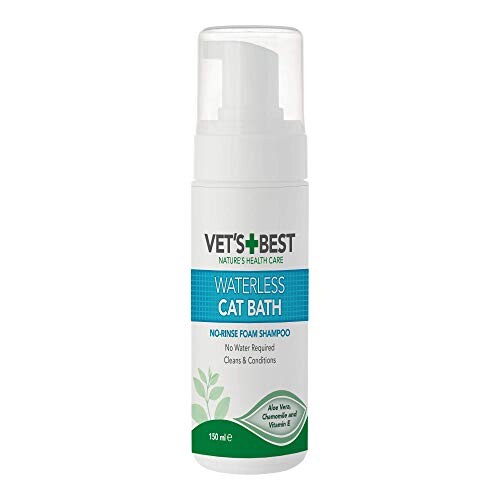 Vet's Best Waterless Cat Bath No Rinse Waterless Dry Shampoo for Cats