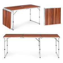 Touristentisch, klappbarer Campingtisch, braune Platte, 180 x 60 cm