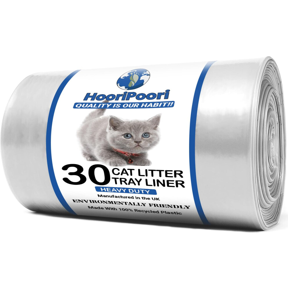 HooriPoori Eco 30 XL Extra Large Heavy Duty Cat Litter Tray Liners on a roll Scratch Resistant Plastic Bags Environmentally Friendly 100 Recycled on OnBuy