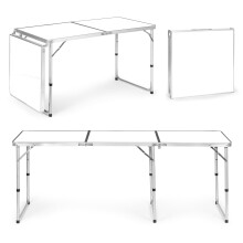 Touristentisch, klappbarer Campingtisch, weiße Platte, 180 x 60 cm