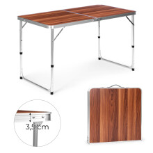 Touristentisch klappbarer Campingtisch braune Platte 120 x 60 cm